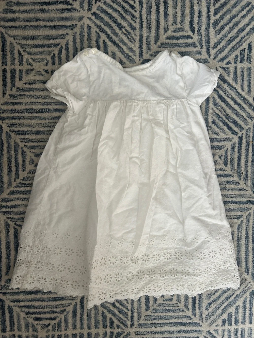 GAP White Eyelet Hem Casual Toddler Dress
